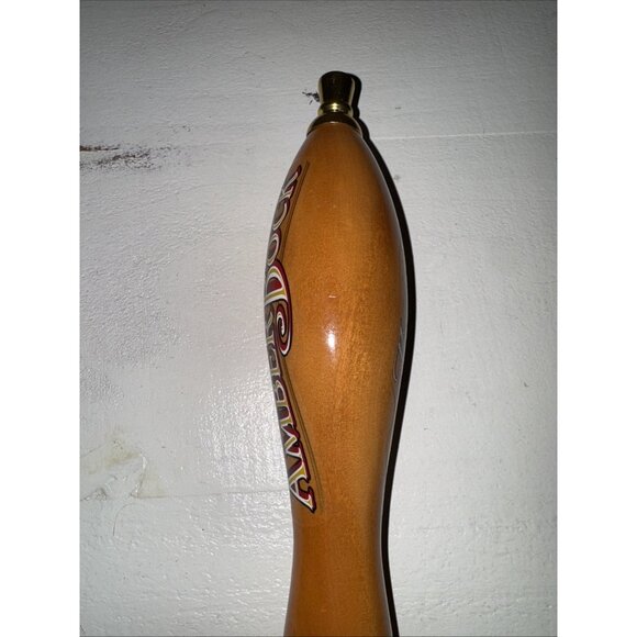 Michelob Amber Bock Beer Wooden Tap Handle with Brass Accents 11 1/2" High - Picture 5 of 16